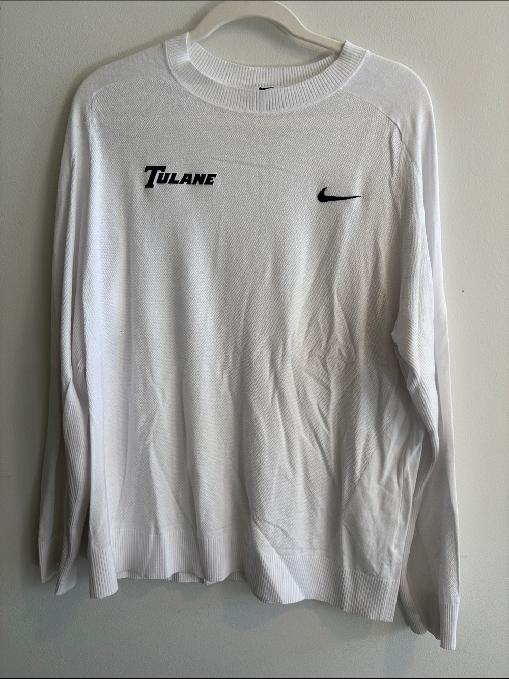 Tiger woods Nike White Tulane Crewneck Sweater